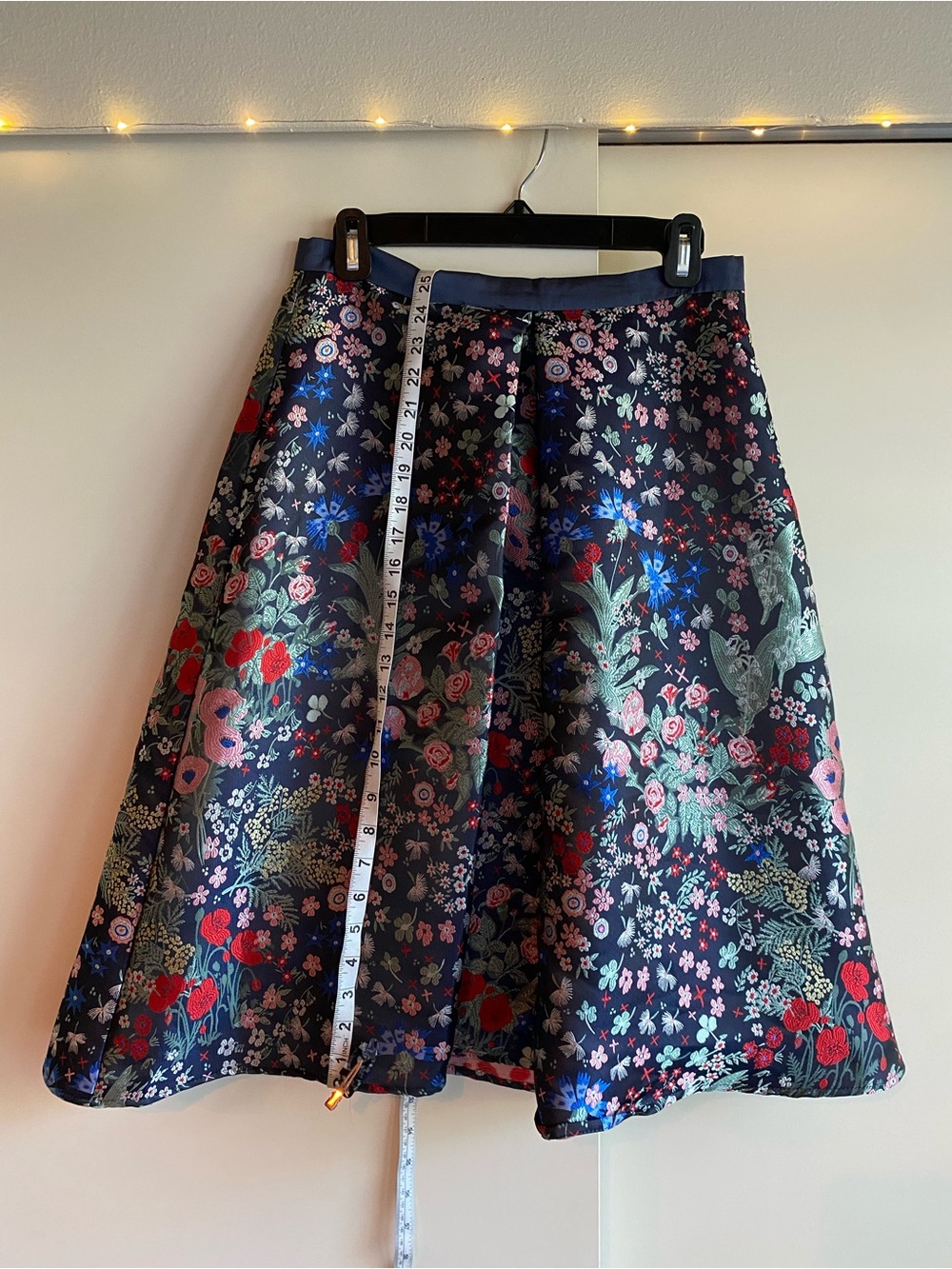 Eva Franco Anthropologie Floral Jacquard A-Line Midi Skirt Size 4 Wedding Guest